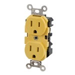 Marinco 5262CRR Yellow Duplex Straight Blade Outlet 15A 125V | Blackburn Marine Dock & Marine Shore Power